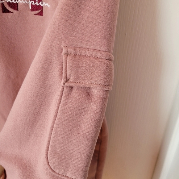 Champion Campus Eco Fleece Mini Zip Mock Neck Large Pink - Picture 6 of 7